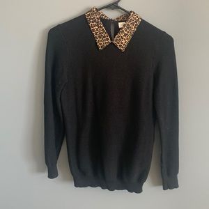 J. Crew Leopard Collared Sweater Size XS